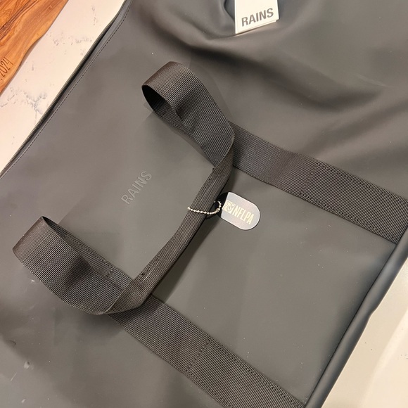 Rains Black Waterproof Tote Bag